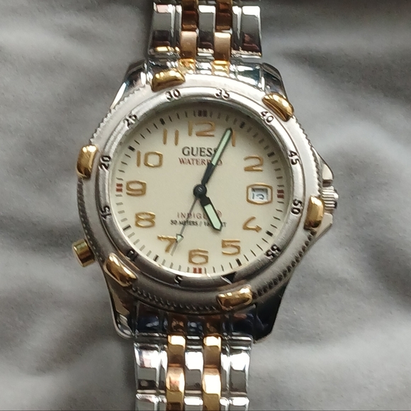 Guess Other - LAST CHANCE! Guess Silver and Gold Mens Watch - Waterpro